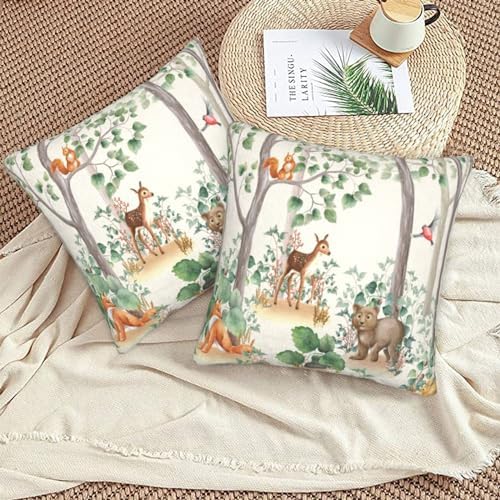 SENRUEGT Woodland Animal Pillow Covers 16x16