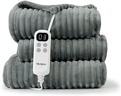 Blunique Heated Blanket Electric Throw 50x60 Inches Sherpa Fleece