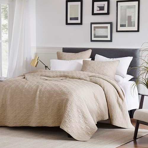Palassio Dark Beige Cotton Quilt Queen Set with Pillow Shams