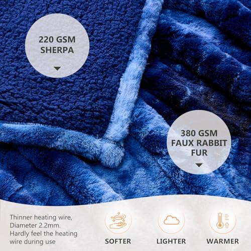 Homemate Heated Blanket - 50x60 Electric Throw with 10 Heat Levels and Auto-Off