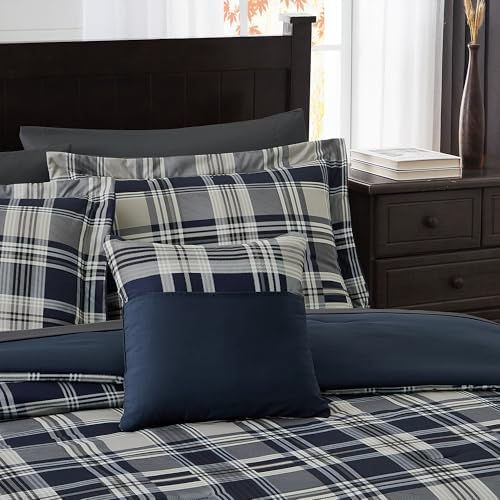 MaiRve Navy Blue Twin XL Comforter Set 5 Piece