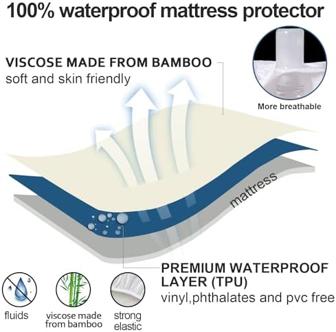Moonsea Twin Mattress Protector Waterproof Breathable
