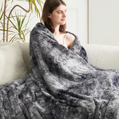 Bedsure Sherpa Fluffy Blanket - Twin Size Tie Dye 60x80 Inches
