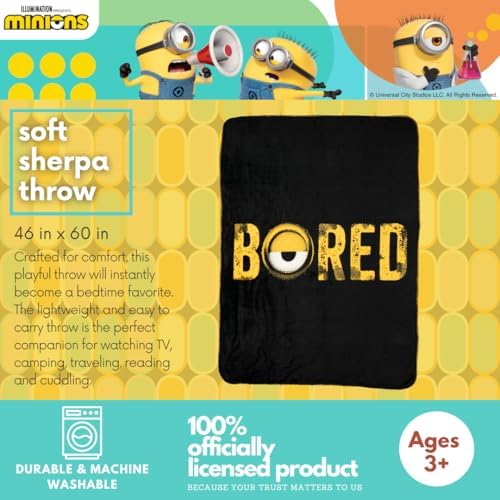 Franco Minions Kids Bedding Soft Plush Sherpa Throw