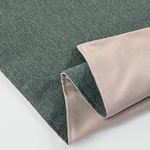 AMBERIS Bed Runner Blue-Green Imitation Linen Scarf for Home Hotel
