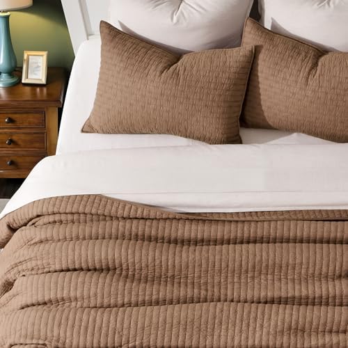 EVERGRACE Cross Stitch Cotton Quilt Bedding Set King Size