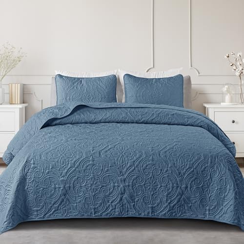 Exclusivo Mezcla Twin Quilt Set Soft Bluish Grey