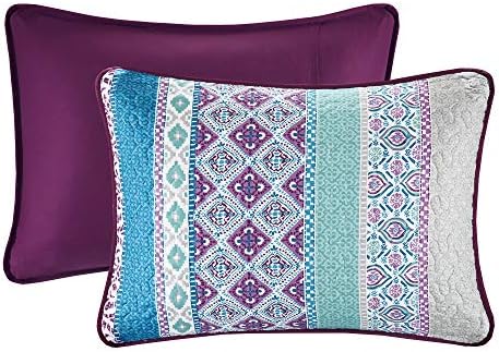 Intelligent Design Joni Cozy Daybed Cover Set - Boho Pattern 6 Piece Purple