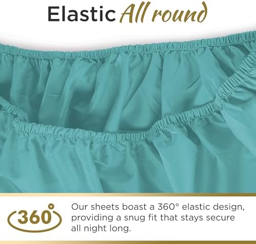 DESTINY CRESCENT BEDDING Microfiber Twin Aqua Blue 3 PC Sheets Deep Pocket 15