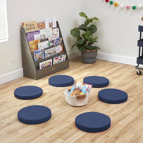 ECR4Kids SoftZone Floor Cushions 6-Piece Navy Set