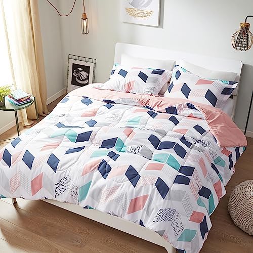 Comfort Spaces Kylar Cozy Comforter Set with Blush Ruching