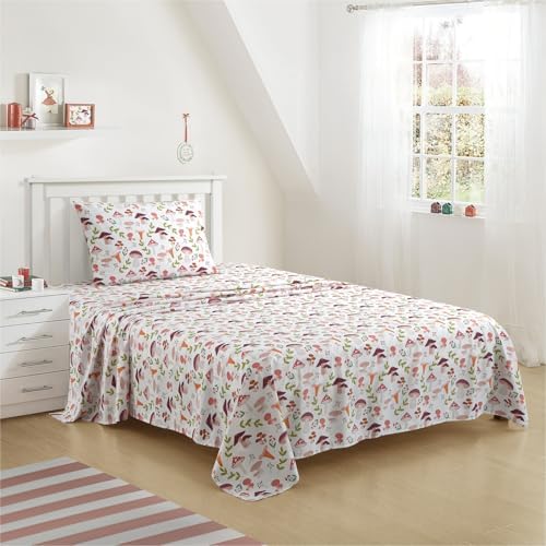 Urban Lifestyle Twin Sheet Set with Wild Mushroom Print