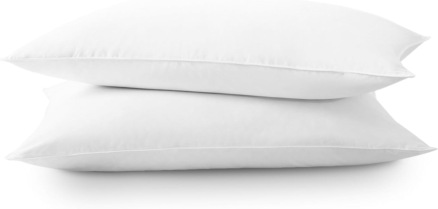 FZZOR Soft Flat Comfy Bed Pillow Set of 2