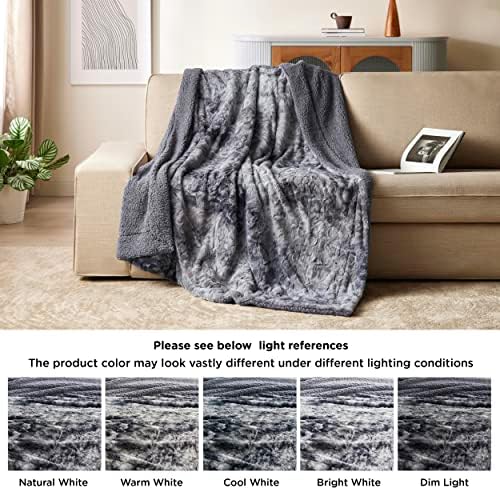 Bedsure Sherpa Fluffy Blanket - Twin Size Tie Dye 60x80 Inches