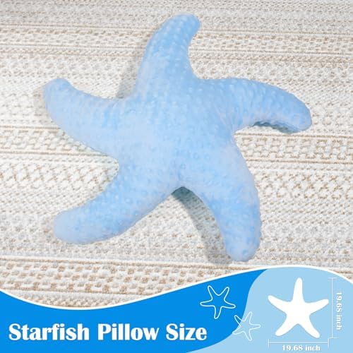 Marble Empire Starfish Throw Pillow Blue