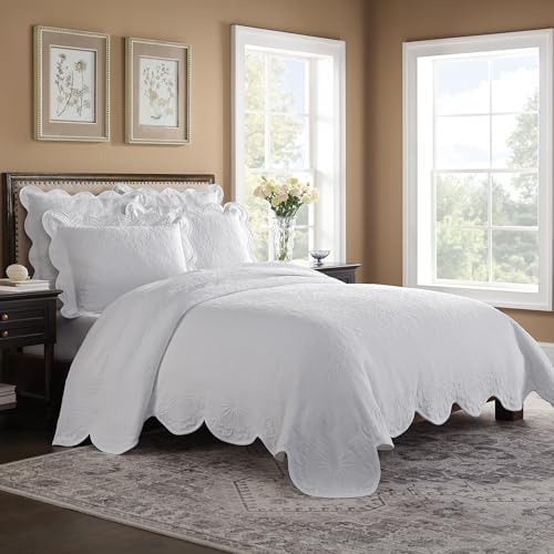 Charleston Estate Floral Matelasse Coverlet 100 Cotton
