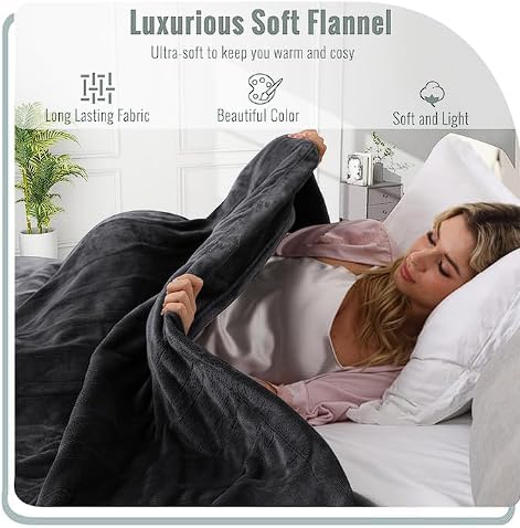 YAKEE Electric Blanket 72x84 Dark Grey