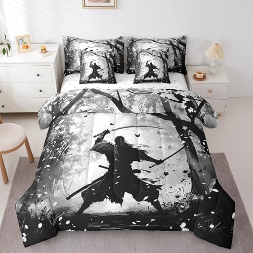 Erosebridal 7-Piece Samurai Print Comforter Set