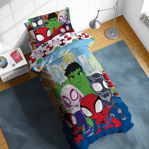 Sunny Side Up Marvel Spidey Comforter Set - 5 Piece Twin Kids Bedding