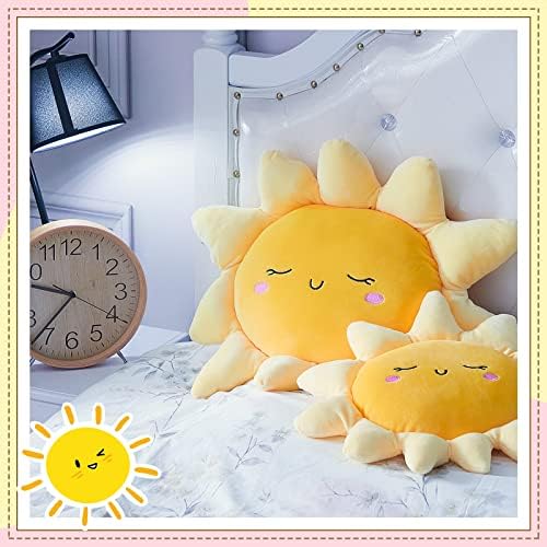 Juexica 2 Pcs Sun Shaped Plush Throw Pillows