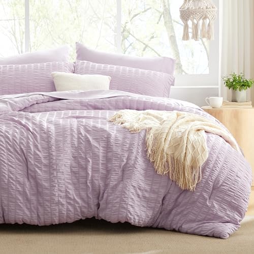 Loves Cabin Seersucker Lavender Comforter Set
