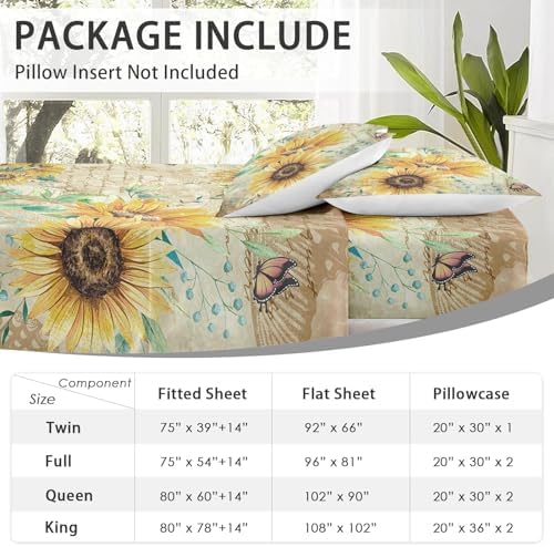 WeCozy 4-Piece King Size Bed Sheet Set with Pillowcases