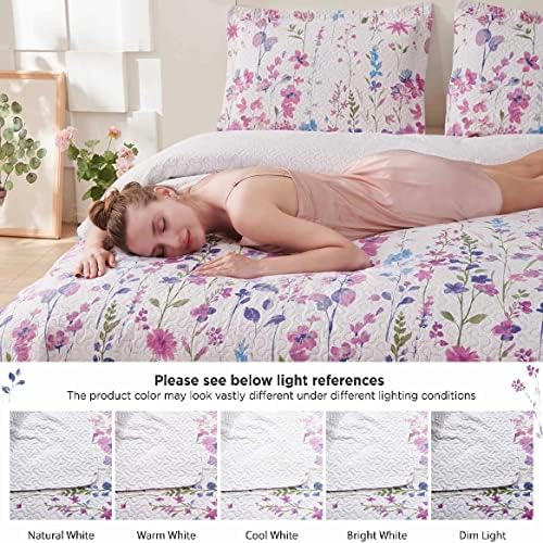 Green Essen Summer Floral Quilt Set FullQueen Size 1