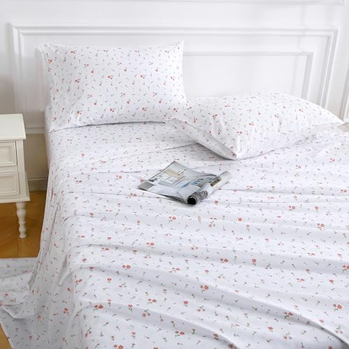 Softan Pink Floral Twin Fitted Sheet Set 3 Pieces