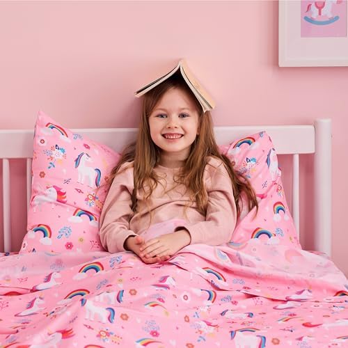 Joiedomi Kids Twin Sheet Set with Unicorn Print