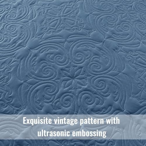 Exclusivo Mezcla Twin Quilt Set Soft Bluish Grey