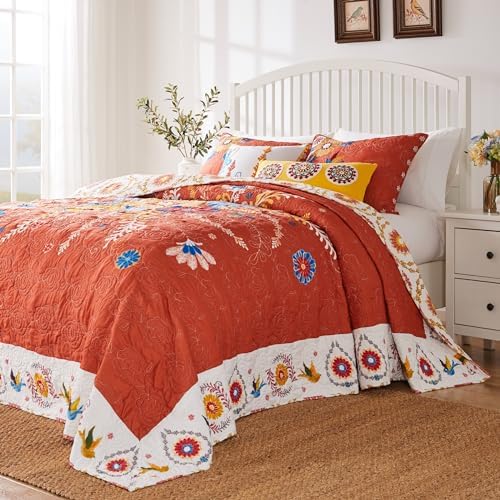 Greenland Home Barefoot Bungalow Bedspread Set 3-Piece Jumbo King Multi