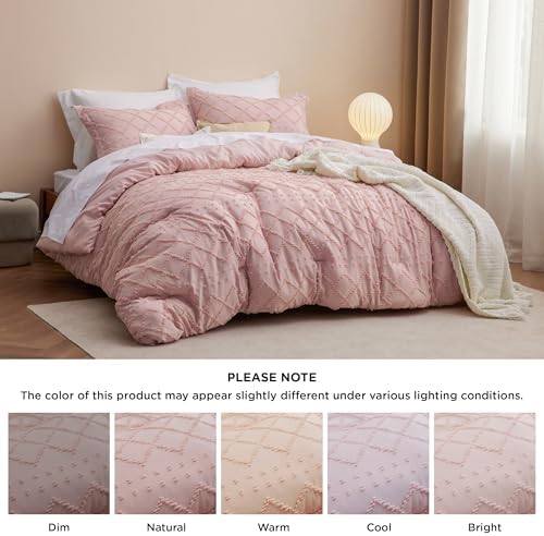 Bedsure Queen Comforter Set - Coral Pink