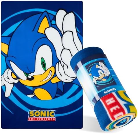 Sonic The Hedgehog Fleece Throw Blanket for Kids