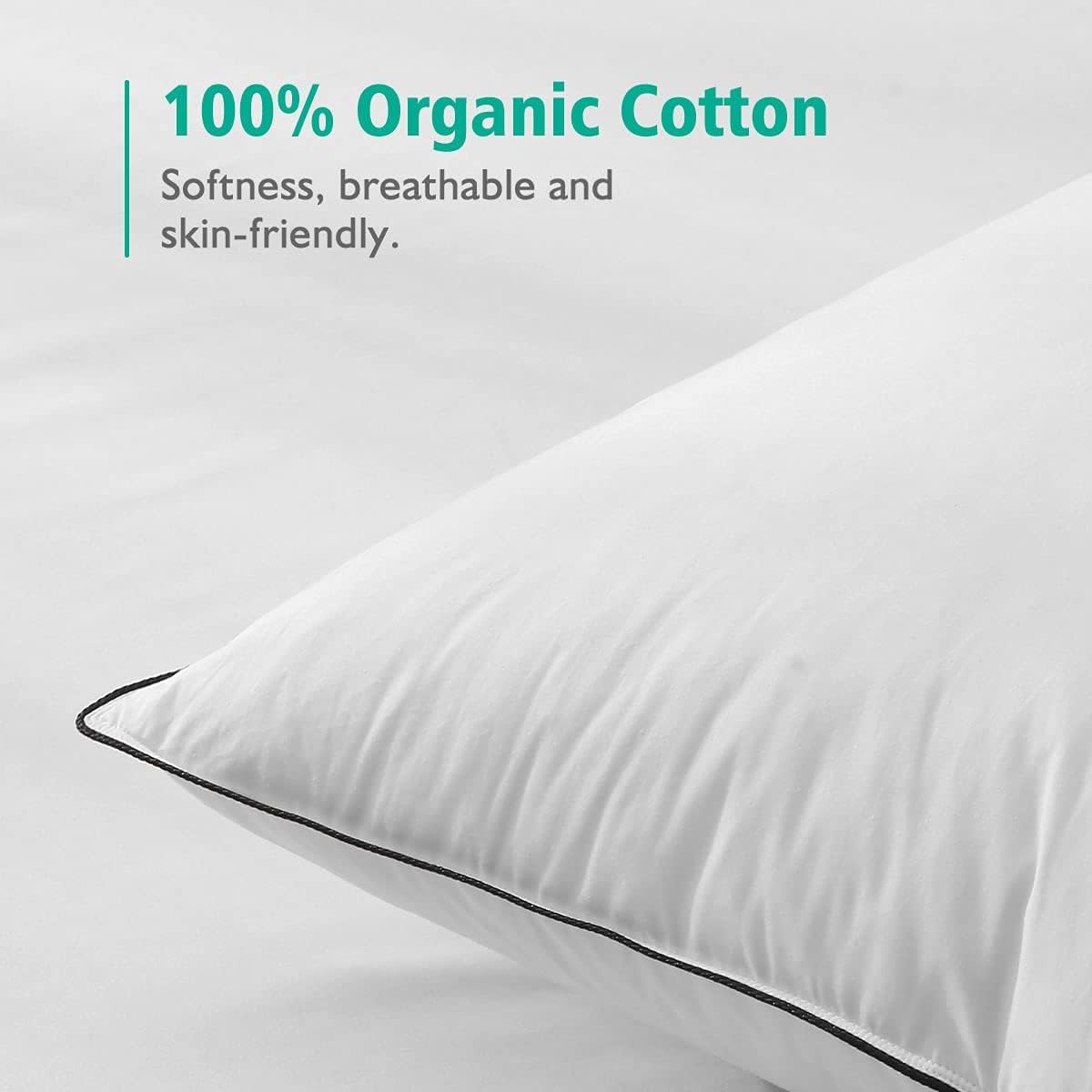 APSMILE Organic Feather Down Pillow Set of 2