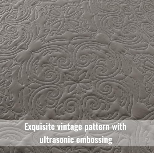 Exclusivo Mezcla Quilt Set Full Queen Size Grey