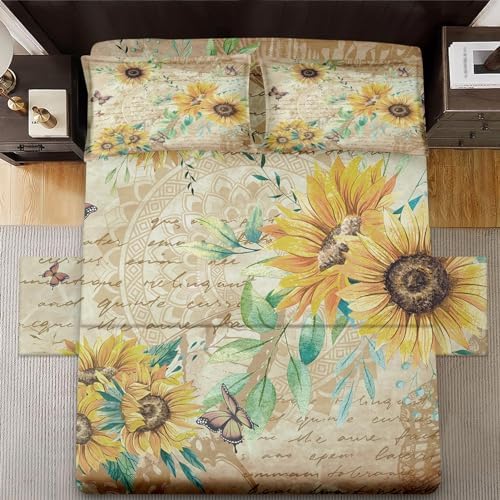 WeCozy 4-Piece King Size Bed Sheet Set with Pillowcases