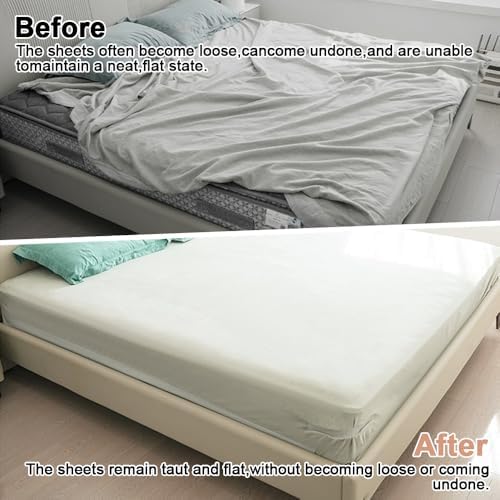 Waieoc 4 Pack Bed Sheet Holders Set - White
