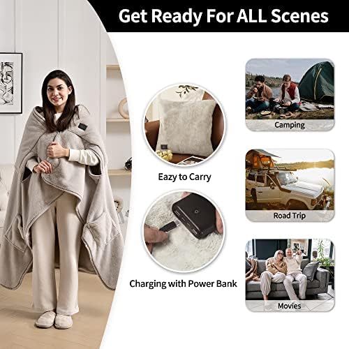 Maxwelf Apollo Heated Blanket - Portable Machine Washable UL Certified