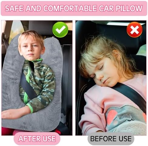 Barydat 2 Pcs Travel Pillow for Car Back Seat