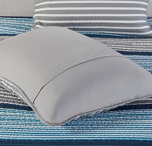 Intelligent Design Paul Reverisble Quilt Set Blue 4 Piece