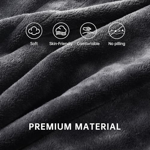 McJaw Heated Electric Blanket 72 x 84 Dark Grey