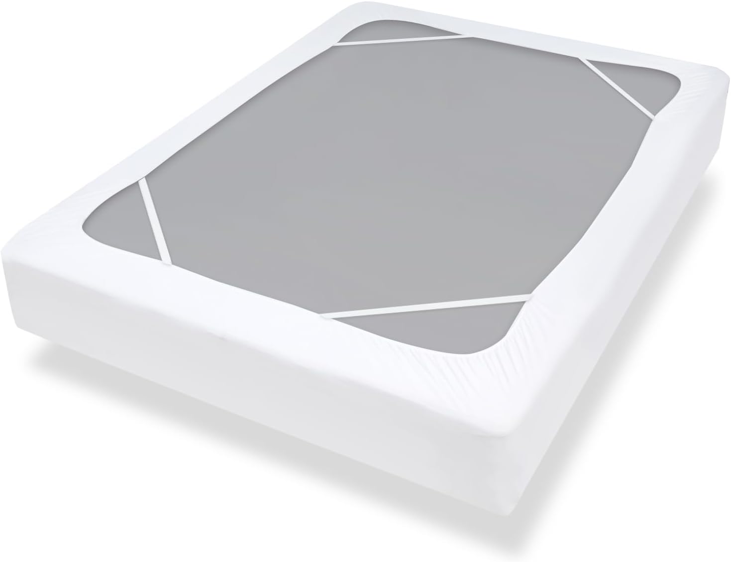 Twin Box Spring Cover with Elastic Woven Material Dustproof Washable White