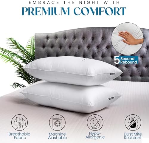 OFNEED Queen Size Pillows Set of 2 Down Alternative