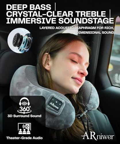ARniwer Bluetooth Music Neck Pillow with Speakers for Travel and Rest