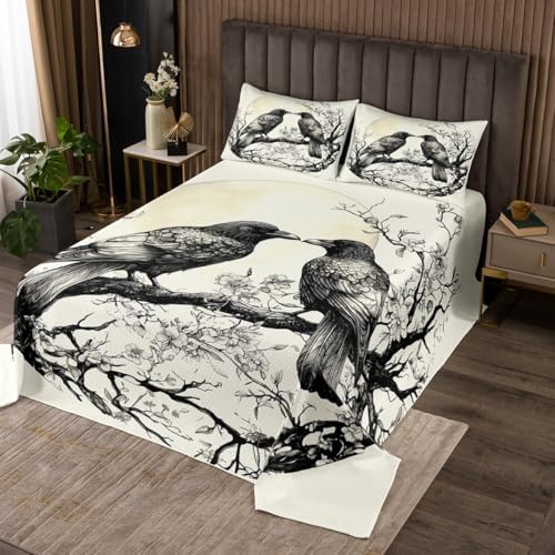 Erosebridal Black Crow Bedspread Set for Kids
