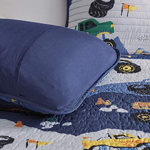Mi Zone Kids Reversible Quilt Set with Big Wheel Monster Trucks Design