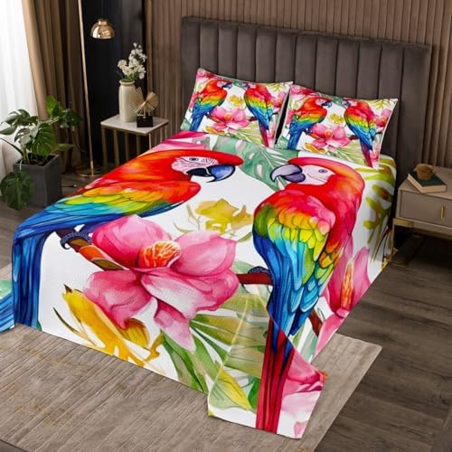 Erosebridal Parrot Coverlet Set for Teens Boys