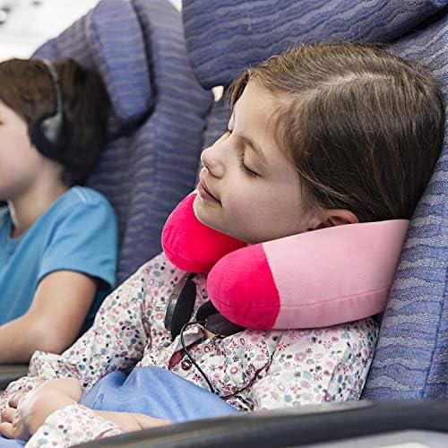 H HOMEWINS Travel Pillow for Kids with Cute Animal Design