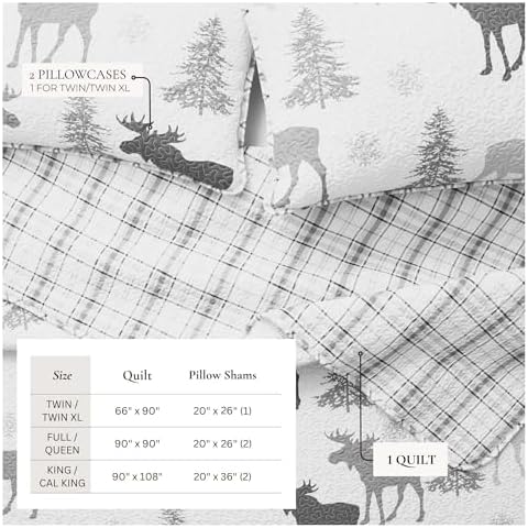Great Bay Home Lodge Bedspread Twin XL Quilt Set with 1 Sham