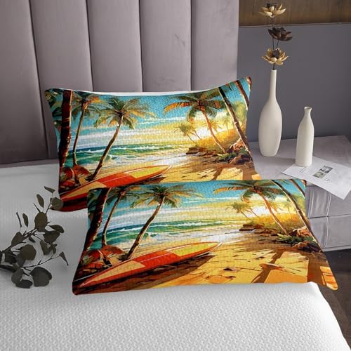Erosebridal Hawaii Beach Queen Quilt Set Kids Summer Coverlet